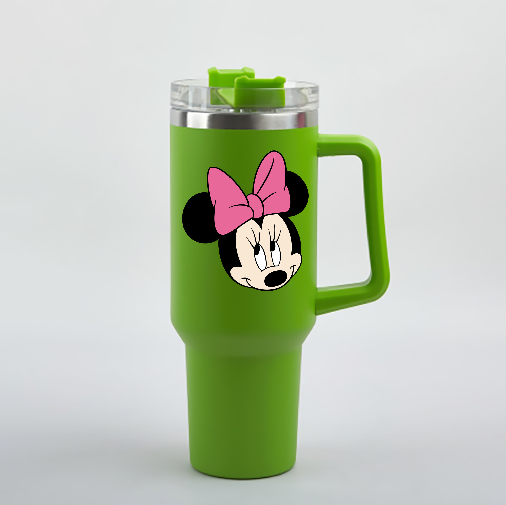 （画像用） ミッキーマウス Mickey Mouse 1200mL車用タンブラー - クリスタルステッカー（プラスチックストロー付き）
